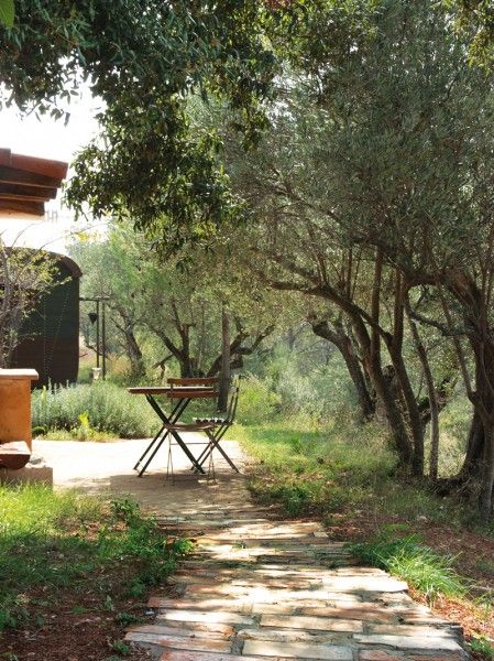 Verken de serene omgeving van Can Lluis - El Rodamon in Cistella, Costa Brava, met een idyllisch terras tussen de olijfbomen.