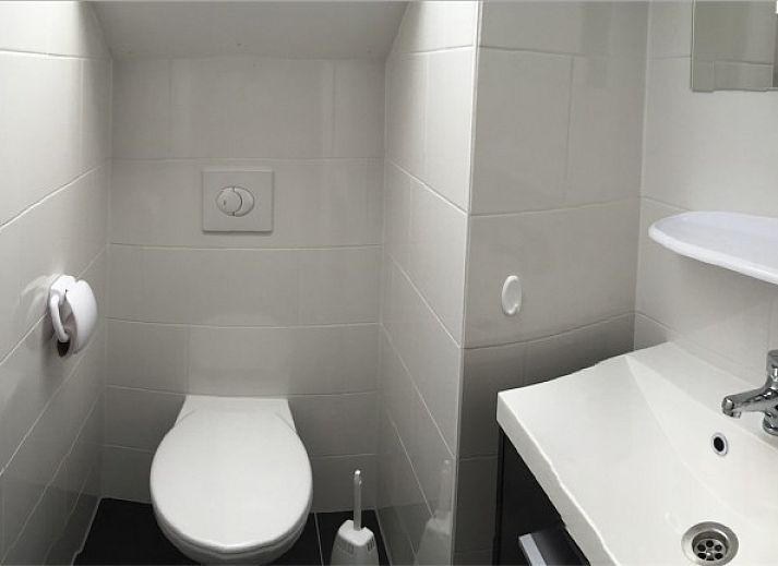 Stijlvolle badkamer in Het Zonneveld vakantiehuis op Texel met moderne voorzieningen.