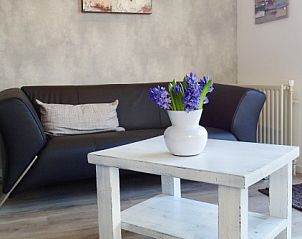 Stijlvolle woonkamer in Texel - Geniet ervan bungalow in Den Burg, Texel met comfortabele bank en decoratieve details.