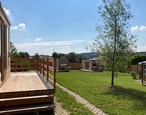 Uitzicht vanaf het terras van Huisje in Schnau, vakantiehuis te Beieren, Duitsland.