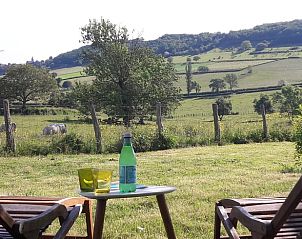 Rustig uitzicht vanaf het vakantiehuis Huisje in La Vineuse sur Frgande in het pittoreske Bourgondische landschap, Frankrijk.
