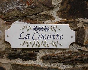 Decoratief bord met de naam Maison La Cocotte in Baillamont, Ardennen, Belgi.