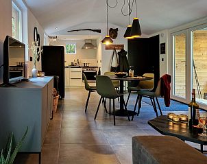 Modern interior of Le Refuge in La Roche-en-Ardenne, vacation home in the Ardennes, Luxembourg, Belgium.