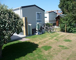 Ruime tuin met fietsen bij chaletmiddelkerke, stacaravan in Middelkerke, Belgi.