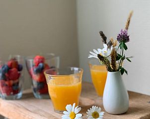 Verfrissend sap en fruit in Vakantiehuis in Beilen, Midden Drenthe voor een gezond ontbijt.