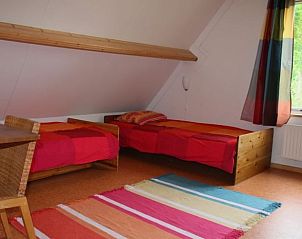 Tweepersoons slaapkamer in Vakantiehuisje in Nieuw Balinge, Midden Drenthe, met modern beddengoed.