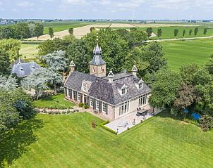 Beautiful view of the estate of Cottage in Allingawier, located in the Frisian forests.