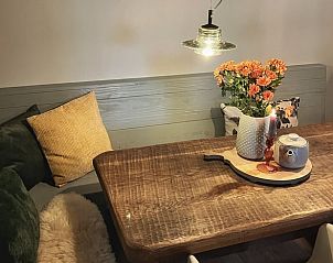 Eethoek in Huisje in Rozendaal, vakantieverblijf op de Veluwe, Gelderland.