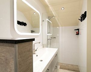 Ruime badkamer met moderne voorzieningen in Vakantiehuisje in Boekelo, Overijssel, ideaal voor comfort.