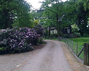 Toegangsweg naar Huisje in Kamperveen, gelegen in een groene omgeving in Salland, Overijssel.