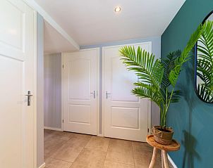 Inkomhal met spiegel en plant in Regge en Weidezicht vakantiehuis Marle, Salland, Overijssel.