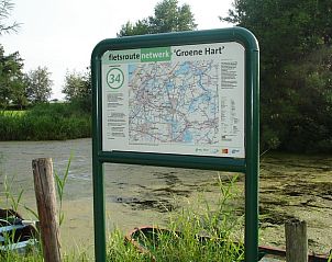 Bike route network sign at Holiday home in Alphen aan den Rijn, ideal for exploration of the Green Heart, South Holland.