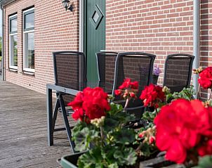 Terrace with flowers at Holiday home in Alphen aan den Rijn, an ideal place for relaxation in South Holland.