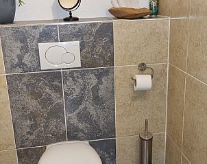 Stijlvol toilet in DE DIJK bed and breakfast, Zuid-Beijerland, met strakke afwerking.