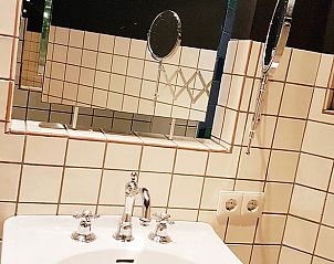 Elegante wastafel in Vakantiehuisje in Bleiswijk, met luxe accessoires in Rotterdam eo, Zuid-Holland.